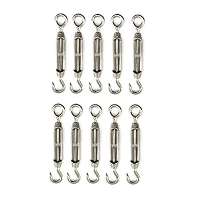 Afbeelding van Turnbuckle draad spanner Faspiroty M4 10 pack 304 roestvrij staal verstelbare haak &amp; oog set heavy duty