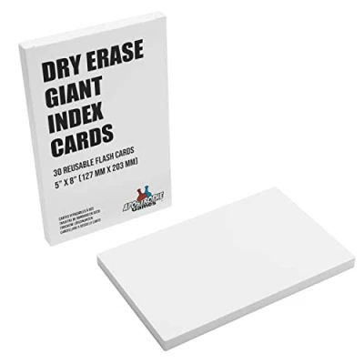 Afbeelding van Droog Wissen Indexkaarten Herbruikbare Flash Kaarten (12,7 cm x 20,3 cm)