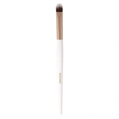 Afbeelding van DESSINES MakeUp kwast, veganistisch professionele kwast van natuurlijk houten handvat (wit/goud) (oogschaduw TU780)