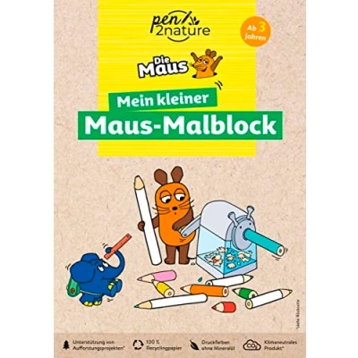 Afbeelding van Mein kleiner Maus Malblock. Nachhaltiges Malen für Kinder ab 3 Jahren: Umweltfreundlicher Malspaß auf Recyclingpapier. Bunte Ausmalbilder Fans der Sendung mit