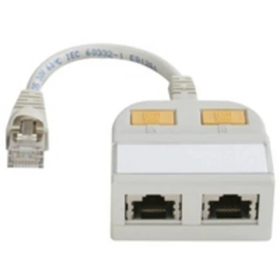 Afbeelding van Telegärtner RJ45 Netwerk Y adapter CAT 5e [2x bus 1x stekker] 15.00 cm Wit