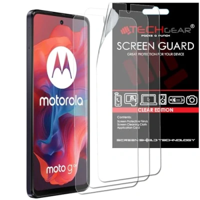 Afbeelding van TECHGEAR [3 stuks] schermbeschermers compatibel met Motorola Moto G04, E14, G24 en G04s, CLEAR LCD Cover Guards
