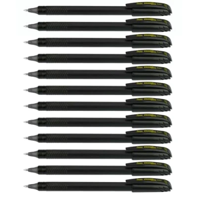 Afbeelding van Pentel EnerGel FLASH! BL417 A Liquid gelstift, 0,7 mm, middelste lijn, metalen punt, zwarte inkt, 12 stuks