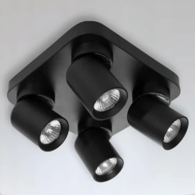 Afbeelding van Miratic Wand /Plafondarmatuur Geschikt voor GU10 (niet meegeleverd) Max. 12W IP20 Lampen Woonkamer Ceiling Lamp (Zwart, vierkante basis 4 koppen)