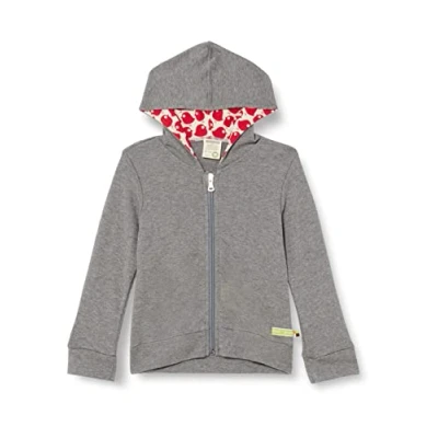Afbeelding van loud + proud Uniseks kinderjack met capuchon, GOTS gecertificeerd sweatjack, grijs, 122 128