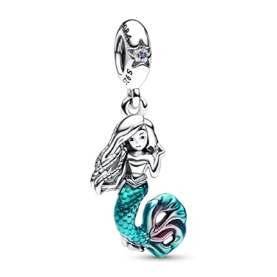 Afbeelding van Pandora 792695C01 Disney De Kleine Zeemeermin Ariël Hangende Bedel Bedels horloge Zilverkleur