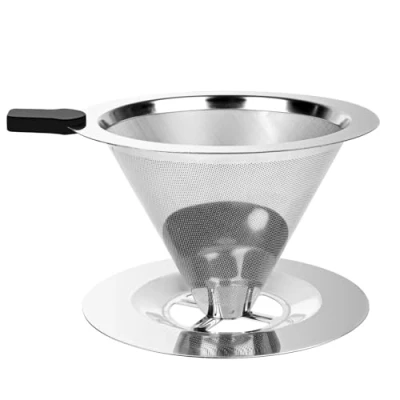 Afbeelding van Vicloon Giet over koffiefilter, 800 mesh roestvrijstalen herbruikbare druppel papierloze druppelbeker, langzaam druppelende permanent koffiefilter