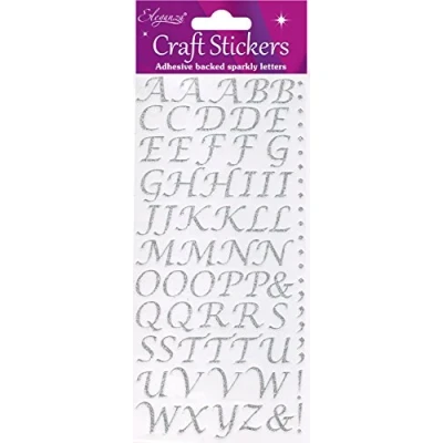 Afbeelding van Oaktree Stickers Alfabet zilver cursief letter (per vel)