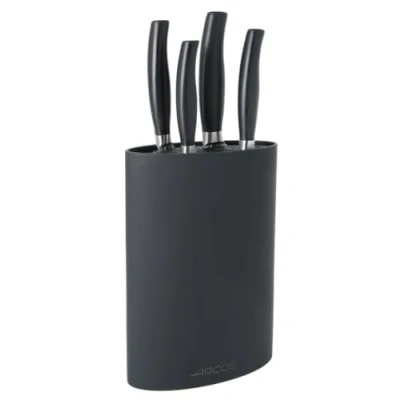 Afbeelding van Arcos Series Clara Juego 4 Cuchillos de Cocina (Paring Mes + Keukenmes Koksmes Broodmes) Roestvrij Staal Gesmeed Nitrum Polypropyleen Handvat Zwarte Kleur