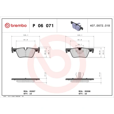 Afbeelding van Brembo Remblokset P 06 071