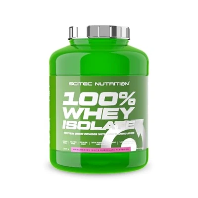 Afbeelding van Scitec Nutrition 100% Whey Isolate Pure Protein Power met BCAA&#039;s Glutamine &amp; Arginine Suiker Glutenvrije Formule, 1816 g, Aardbei Witte chocolade