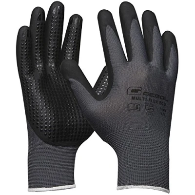 Afbeelding van Gebol Multi Flex Eco Werkhandschoenen met noppen Nitril handschoenen voor een veilige grip heren maat XXL (maat 11) grijs 1 paar