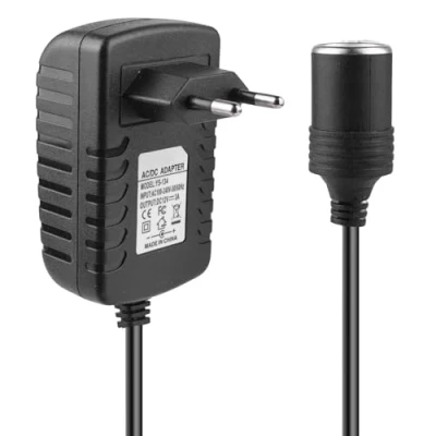 Afbeelding van SPORWAY Netadapter: spanningsomvormer, 220 V naar 12 3 A, AC DC voedingsadapter, netgelijkrichter, stroomomvormer, sigarettenaansteker, omvormer voor auto, huishoudelijk stopcontact