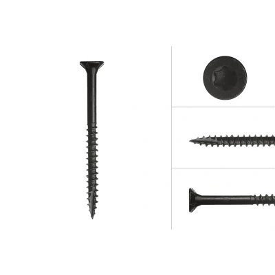 Afbeelding van Zwarte Schroeven Verzinkt 4 x 50 mm Torx 20 met Snijpunt 100 Stuks