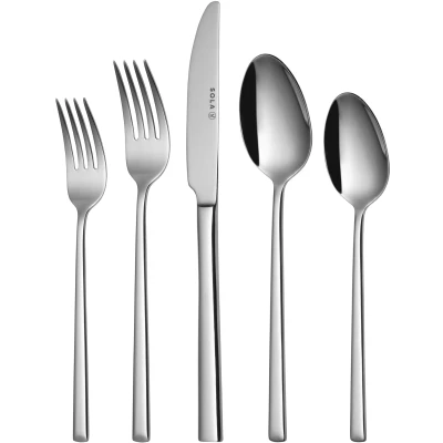 Afbeelding van Sola Bestek Set Luxor 90 Delig Bestekset 9 Persoons Modern Vaatwasserbestendig Zilverwit Premium Edelstaal 18/10 RVS Zilver