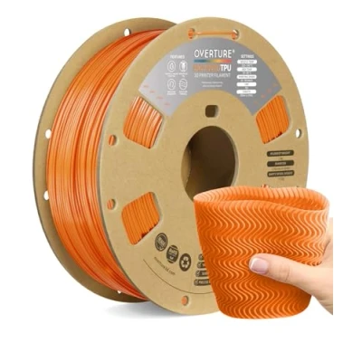 Afbeelding van OVERTURE TPU High Speed Filament 1.75mm Flexible 95A Roll, 3D Printer Filament,Dimensional Accuracy +/ 0.02 mm, Fit Most FDM Printer(HS Orange)