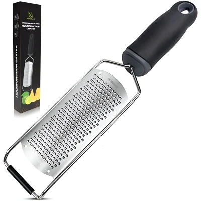 Afbeelding van HI NATURE™ Premium Multi Rasp zester Handrasp Citroenrasp Kaasrasp Gemberrasp Knoflookrasp Roestvrij staal Zwart