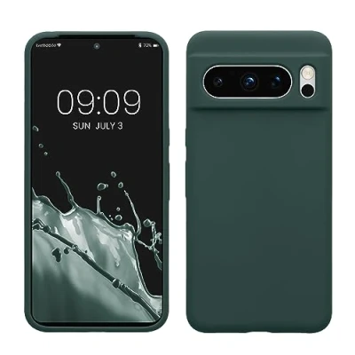Afbeelding van kwmobile telefoonhoesje geschikt voor Google Pixel 8 Pro Hoesje met siliconen coating Smartphone case in blauwgroen