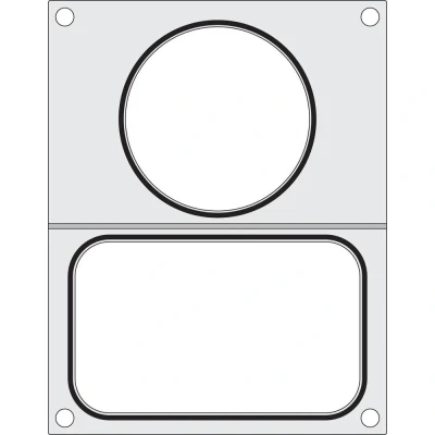 Afbeelding van Hendi Traysealer matrix 2 containers gepolijst aluminium zwarte siliconen afdichting