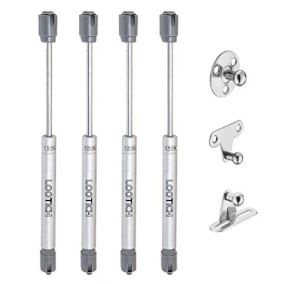 Afbeelding van LOOTICH 150N Automatische Dekselsteun Klepsteun voor Keukenkast Kastdeur Speelgoedkist Hydraulische veer Gaszuiger Zacht Sluitende Scharnieren 4 Pcs
