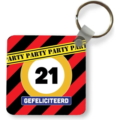 Afbeelding van Sleutelhanger Uitdeelcadeautjes Jubileum Verjaardag 21 Jaar Plastic
