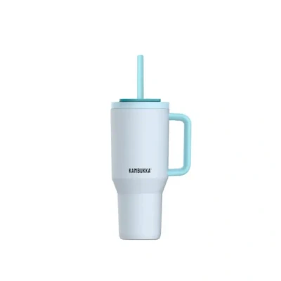 Afbeelding van Kambukka Rio Tumbler 950ml Frosty Coconut waterfles met Telescopisch rietje Lek proof BPA vrij