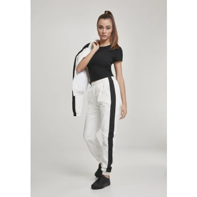 Afbeelding van Urban Classics Ladies Striped Crinkle Pants Trainingsbroek, Dames, Maat: 3XL, Wht/blk