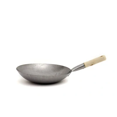 Afbeelding van Wok platte bodem met houten handvat 33cm (13inch)