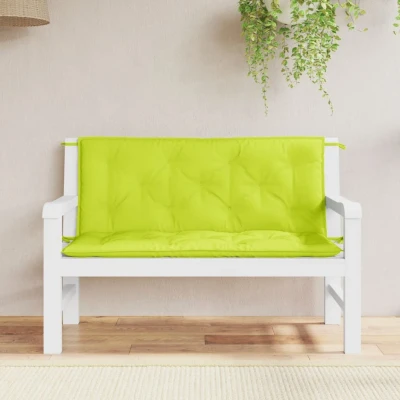 Afbeelding van Tuinbankkussens 2 st 120x50x7 cm oxford stof heldergroen