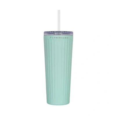 Afbeelding van Flamingueo Thermosbeker Tumbler, Thermosfles, Reisbeker met Rietje, Roestvrij Staal, Koude Dranken 24u en Warme 10u, Drinkbeker Thermos, 0,8L