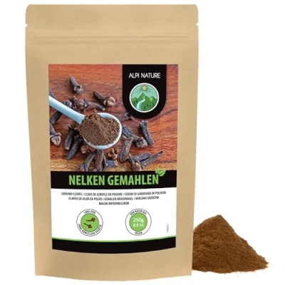 Afbeelding van gemalen kruidnagel (250g), kruidnagelpoeder voorzichtig gemalen, 100% natuurlijk puur en gedroogd