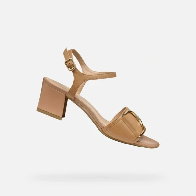 Afbeelding van Geox NEW Eraklia Sandalen met hoge hak, Dames, Maat: 37.5, Beige Schoenen