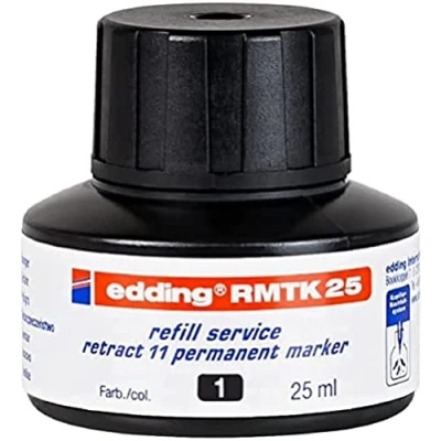 Afbeelding van Edding, Vervangende cartridge, Inktpatroon navulling RMTK25 25 ml, zwart (Inkwell, Zwart)