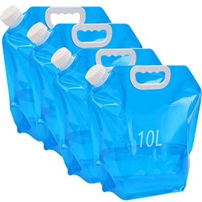 Afbeelding van Kamiya Opvouwbare waterjerrycan van 10 liter, met dicht deksel, flexibele waterjerrycan, BPA vrij, voor outdoor, camping, 4 stuks