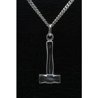 Afbeelding van Zilveren Moker hamer ketting hanger