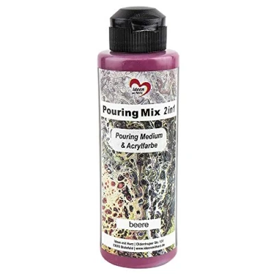 Afbeelding van Ideen mit Herz Gietmix 2 in 1 Gietmedium &amp; acrylverf 180 ml geen verder mengen met vloeistof, medium of siliconenolie nodig (bessen)