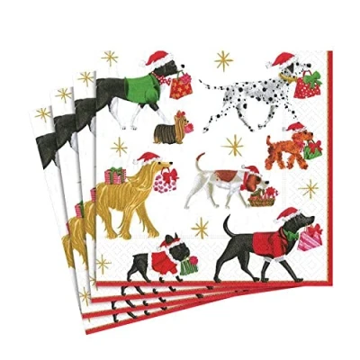 Afbeelding van Entertaining met Caspari servet, kerstlevering, wit