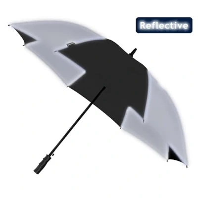 Afbeelding van Falcone Reflecterende Windproof Paraplu Automaat 120 cm Zwar /Zilver