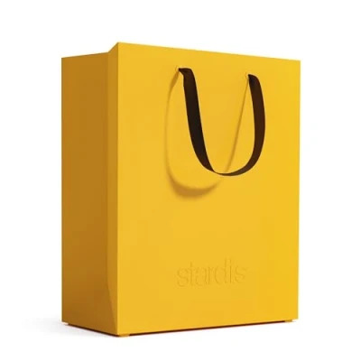 Afbeelding van stardis binbox Design prullenbak, rechthoekig, stijlvolle prullenbak met handgrepen voor kantoor, kunststof vuilnisemmer, afvalemmer (geel)
