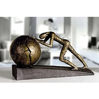 Afbeelding van Casablanca by Gilde Decoratief figuur Sculptuur Heavy bal object, hoogte 22 cm, met teksthanger, woonkamer (1 stuk)