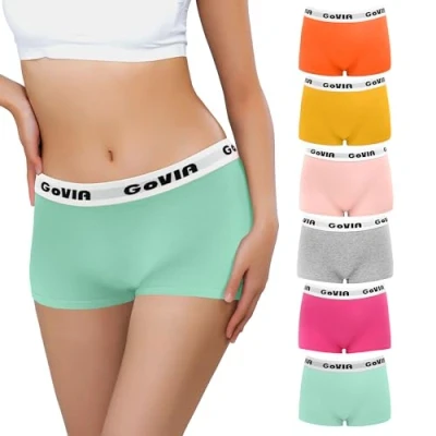 Afbeelding van Libella Boxershorts voor dames, katoen, shorts, onderbroeken, set van 6, boxershorts, naadloze slipjes, basics panty&#039;s, Veelkleurig, XL