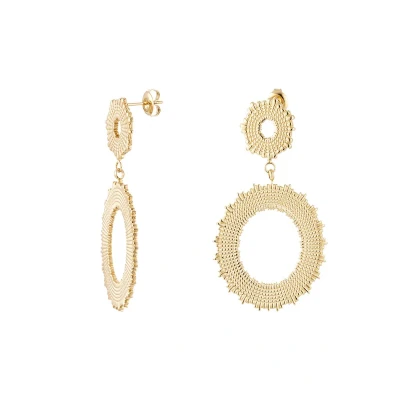 Afbeelding van Earrings statement circles Yehwang Oorbellen 3,50 x 1,20 cm Goud