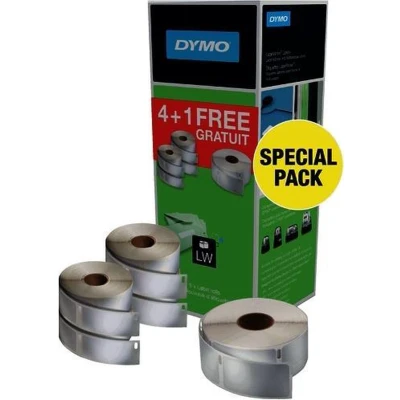 Afbeelding van Dymo LW Labelwriter etiketten Bundel 4 x Grote adresetiketten + 1 Multifunctionele