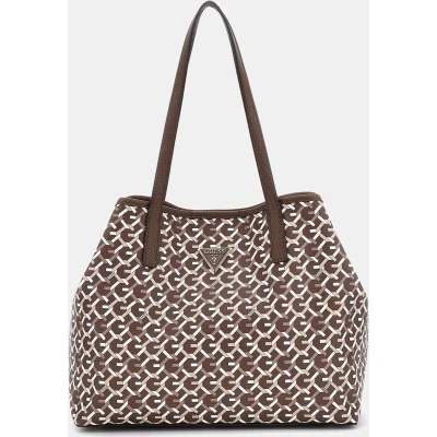 Afbeelding van Guess Vikky 2 IN 1 Shopper, Dames, Maat: One Size, Brown multi logo