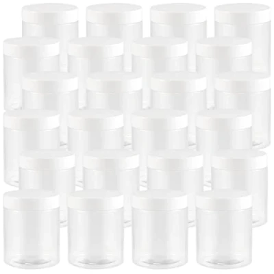 Afbeelding van JEUIHAU 24 stuks 250 ml doorzichtige plastic potten met deksels, BPA vrije lege slijmopbergpotten, container brede opening voor slijm, specerijen, ambachten