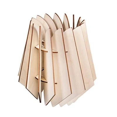 Afbeelding van Rayher Knutselset houten lamellenlamp Oslo, Scandinavisch design, van natuurlijk hout, FSC Mix Credit, 18,5 x 20 cm, lampenkap voor staande lamp of hanglamp, 62899505