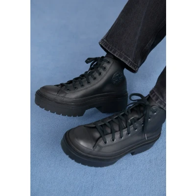 Afbeelding van Converse Chuck Taylor ALL STAR Lugged HEEL Platform Sneakers hoog, Dames, Maat: 35, Black Leer