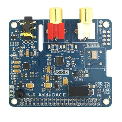 Afbeelding van DollaTek DAC II Hifi geluidskaart, ES9018K2M, 384 kHz, 32 bits, hoge resolutie, DSD formaat ondersteund, voor Raspberry Pi 3 model B/3B/2B