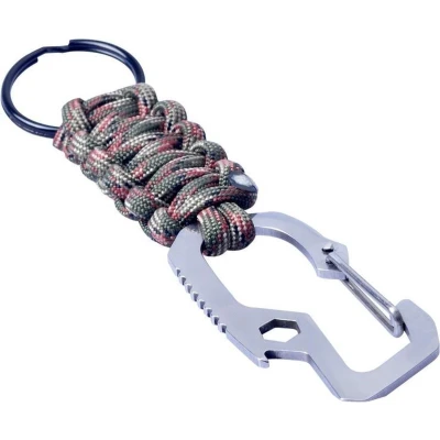 Afbeelding van Munkees Sleutelhanger Paracord Karabijn Groen 11 Cm