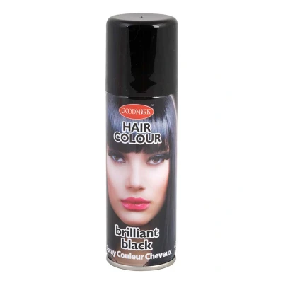 Afbeelding van Carnaval verkleed haar verf/spray zwart 125 ml Verkleedhaarkleuring